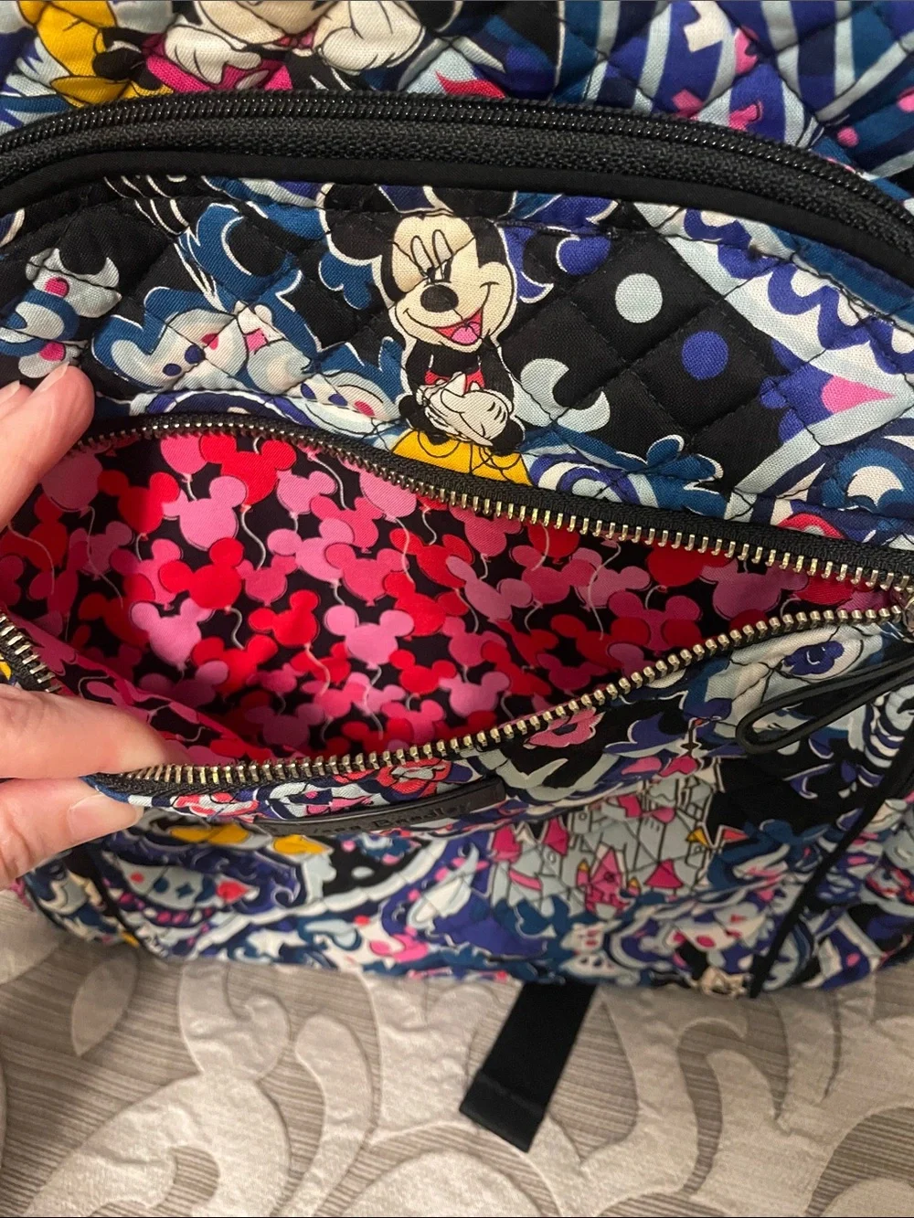 Worn Once Vera Bradley Mickey’s Whimsical Paisley Campus Backpack